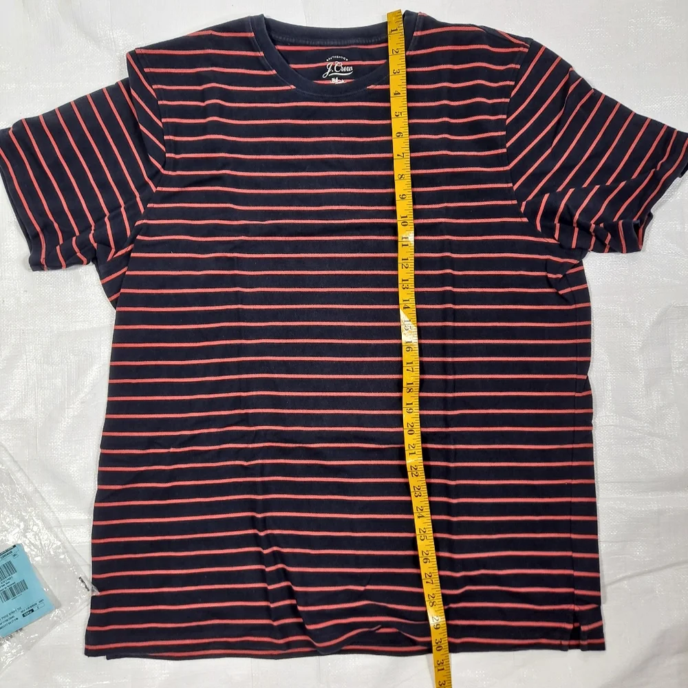 J. Crew Black Striped Pique Short Sleeve T-Shirt NIP
